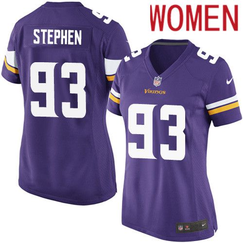 Cheap Women Minnesota Vikings 93 Shamar Stephen Nike Purple Game Player NFL Jersey